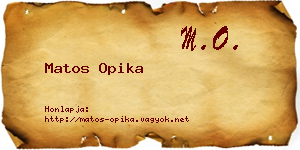 Matos Opika névjegykártya